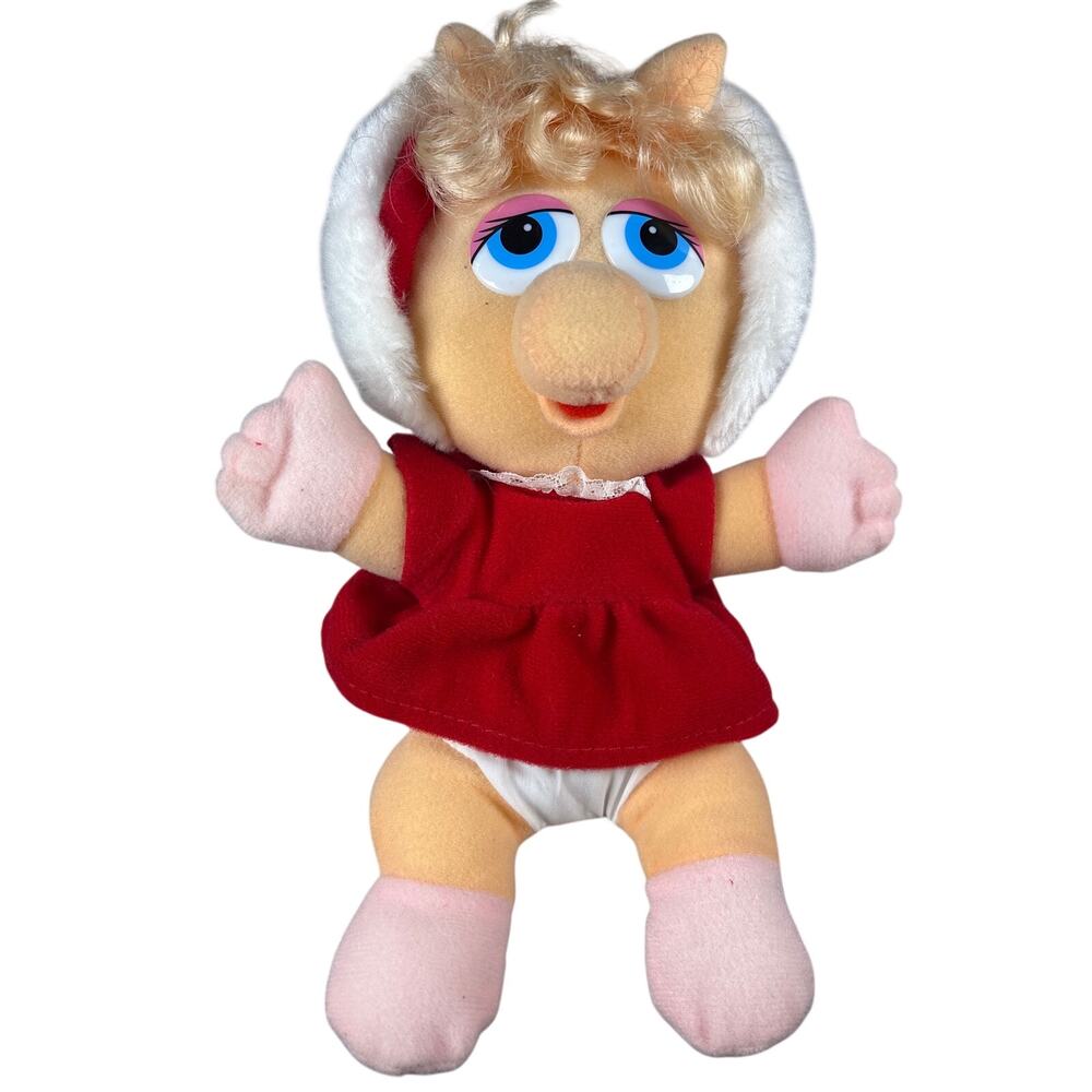 Vintage 1987 McDonald's Muppet Babies Jim Henson Baby Miss Piggy Christmas Plush
